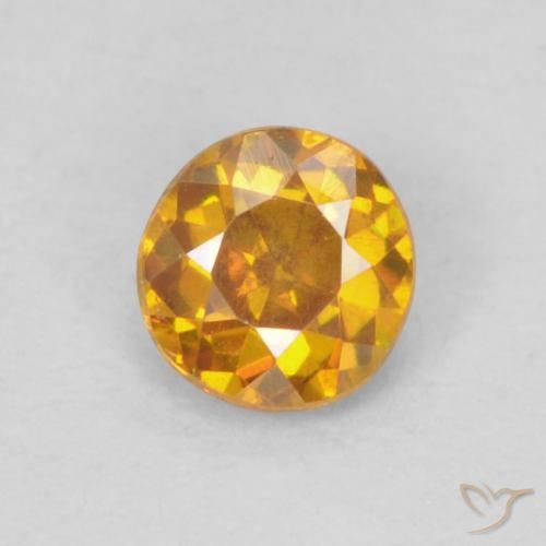Esfalerita naranja natural de 0,20 ct, corte redondo, SI-I1