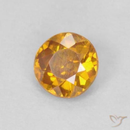 Esfalerita naranja natural de 0,20 ct, corte redondo, SI-I1