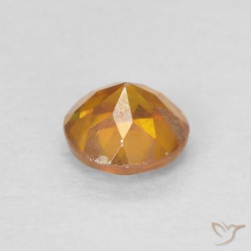 Esfalrita Naranja medio natural de 0.22 ct, Redondo, SI-I1