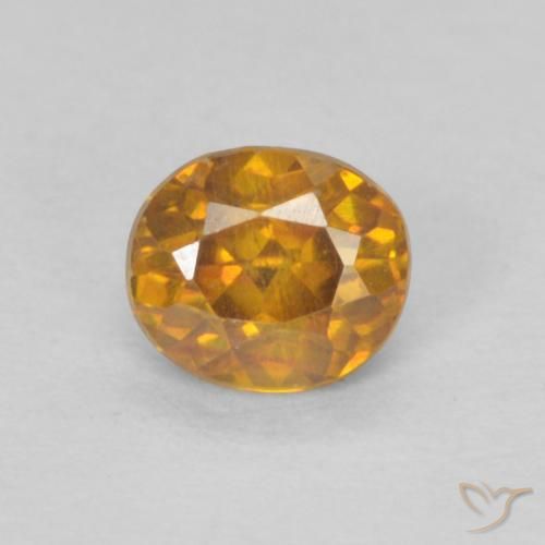 0.42ct Natural Naranja miel esfalerita, Ovalada, VS-SI