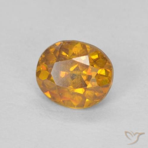 Esfalrita Naranja miel natural de 0.42 ct, Ovalada, VS-SI