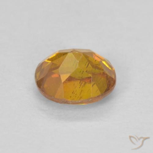 Esfalrita Naranja miel natural de 0.42 ct, Ovalada, VS-SI