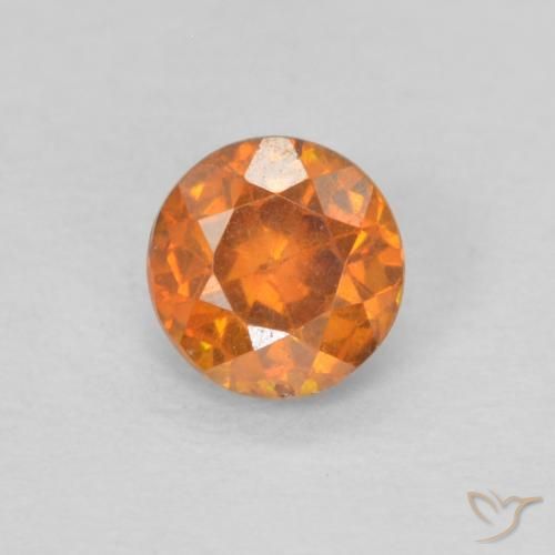 0.32ct Natural Naranja claro esfalerita, Redondo, VS-SI