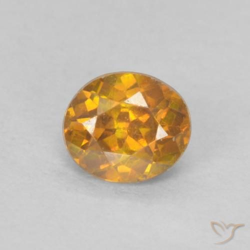 0.37ct Natural Dorado naranja esfalerita, Ovalada, VS-SI