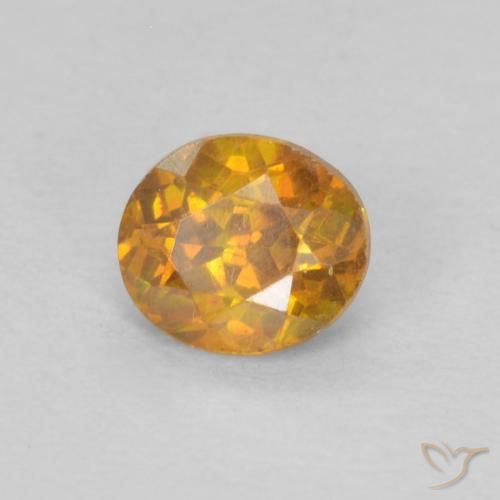 Esfalrita Dorado naranja natural de 0.37 ct, Ovalada, VS-SI