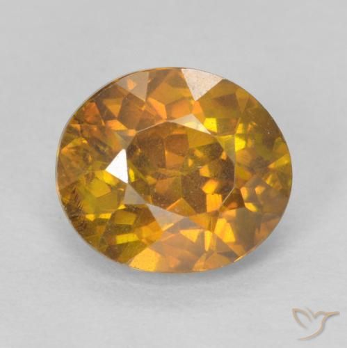 1.43ct Natural Marrón-oro esfalerita, Ovalada, VS-SI
