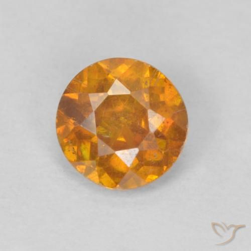 0.48ct Natural Naranja albaricoque Esfalrita, Redondo, SI-I1