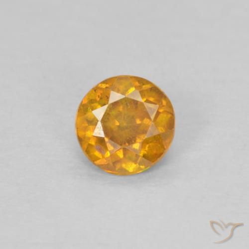 0.24ct Natural Naranja miel esfalerita, Redondo, SI-I1