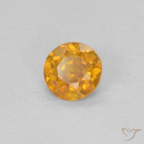 Esfalrita Naranja miel natural de 0.24 ct, Redondo, SI-I1