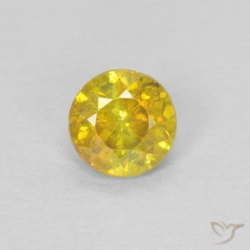 0.33ct Natural Amarillo amarronado esfalerita, Redondo, SI-I1