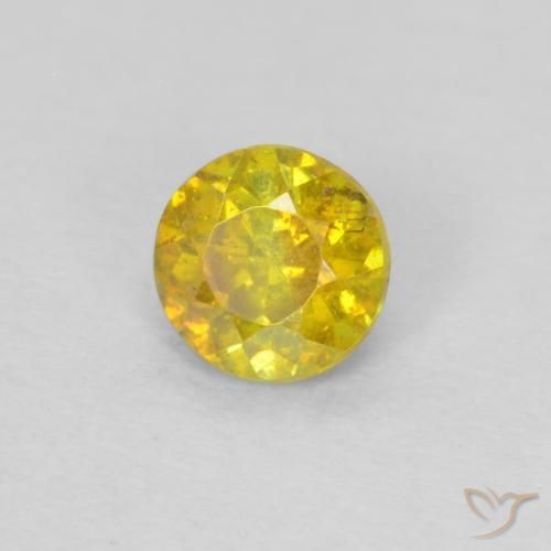 Esfalrita Amarillo amarronado natural de 0.33 ct, Redondo, SI-I1