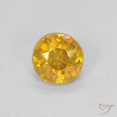 0.36ct Natural Naranja dorado Esfalrita, Redondo, SI-I1