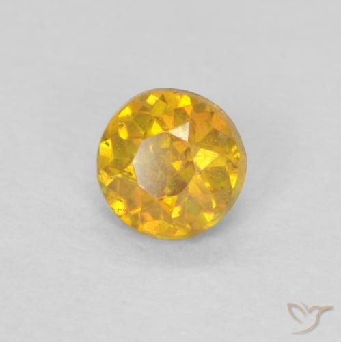Esfalrita Naranja dorado natural de 0.36 ct, Redondo, SI-I1