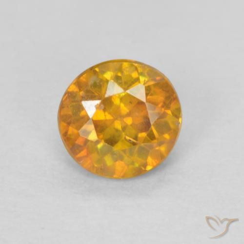 esfalerita Naranja miel natural de 0.51 ct, Redondo, SI-I1