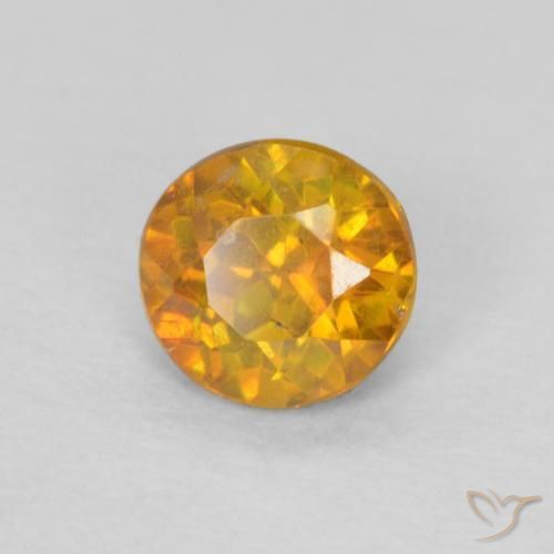 esfalerita Naranja miel natural de 0.51 ct, Redondo, SI-I1