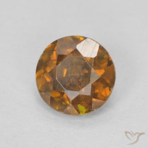 Esfalrita Marrón naranja natural de 0.64 ct, Redondo, SI-I1