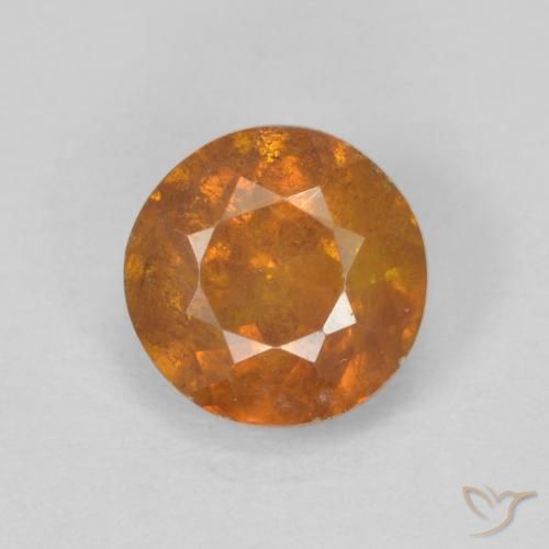 1.12ct Natural Naranja oscuro Esfalrita, Redondo, SI-I1