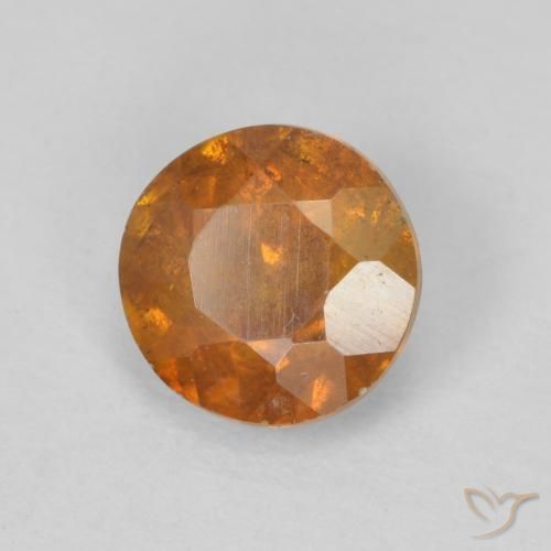 Esfalrita Naranja oscuro natural de 1.12 ct, Redondo, SI-I1