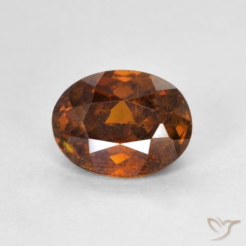 1.95ct Natural Medium Dark-Orange esfalerita, Ovalada, VS-SI