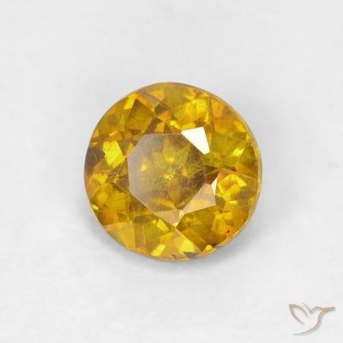 Esfalrita Naranja albaricoque natural de 0.71 ct, Redondo, VS-SI