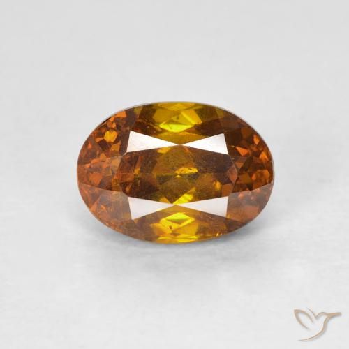 1.63ct Natural Naranja marrón esfalerita, Ovalada, SI-I1