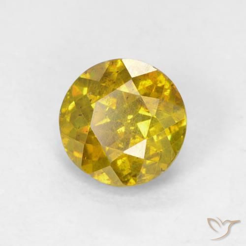 Esfalrita Dorado amarillento natural de 1.31 ct, Redondo, SI