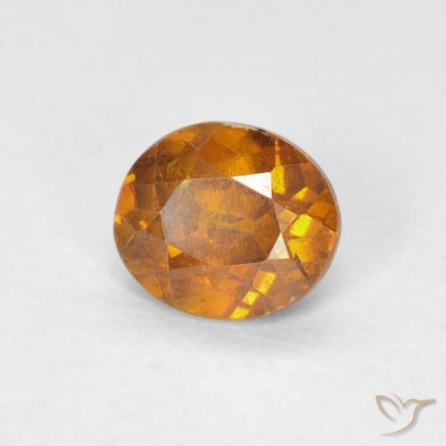 Esfalrita Naranja marrón natural de 0.78 ct, Ovalada, VS-SI