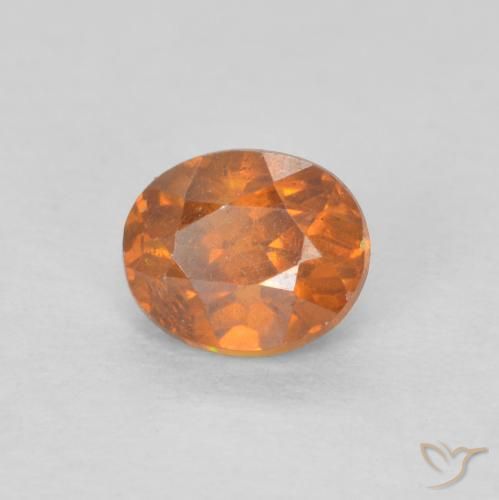 Esfalrita Naranja sidra natural de 0.63 ct, Ovalada, SI-I1