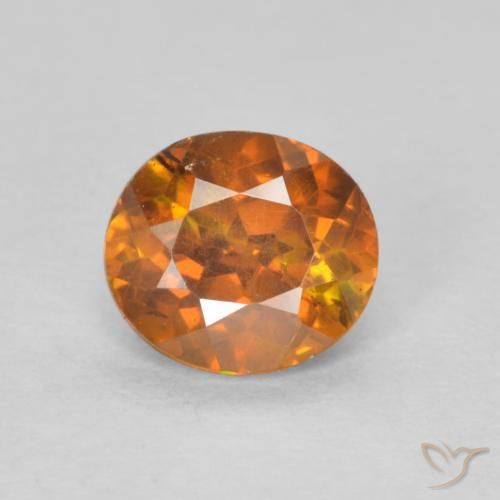 0.77ct Natural Naranja terroso esfalerita, Ovalada, SI-I1