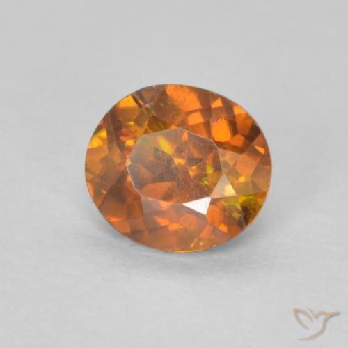 Esfalrita Naranja terroso natural de 0.77 ct, Ovalada, SI-I1
