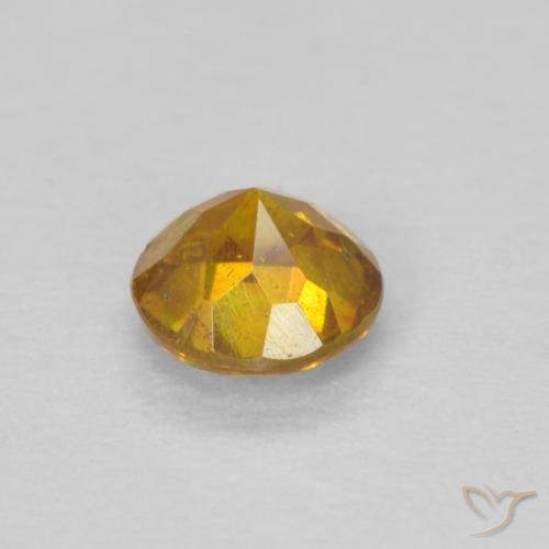 Esfalrita Amarillo dorado natural de 0.34 ct, Redondo, SI-I1