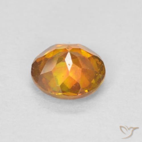 Esfalrita Medium Dark-Orange natural de 0.64 ct, Redondo, SI-I1