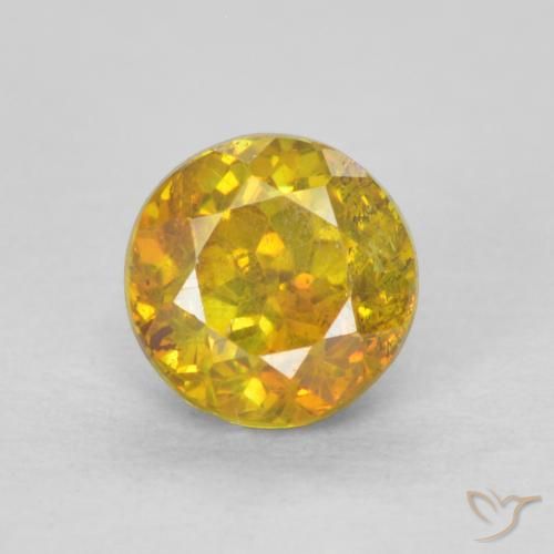 0.67ct Natural Amarillo medio esfalerita, Redondo, SI-I1