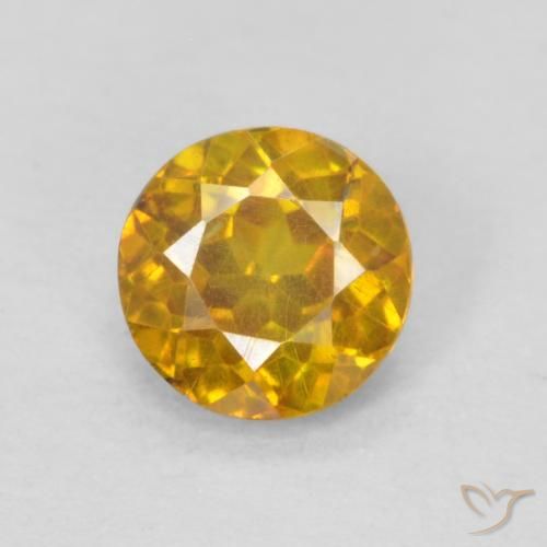 0.44ct Natural Naranja dorado esfalerita, Redondo, SI-I1