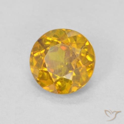 Esfalrita Naranja dorado natural de 0.44 ct, Redondo, SI-I1