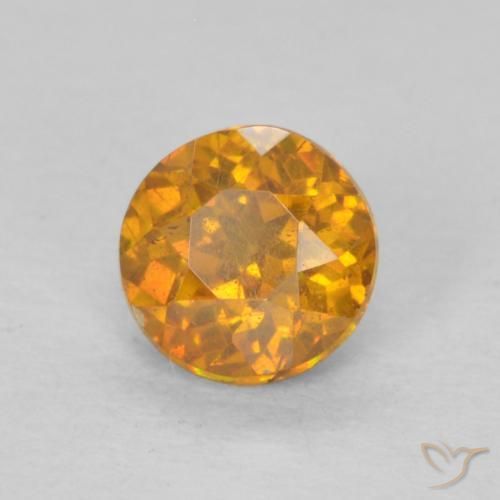 Esfalrita Dorado naranja intenso natural de 0.51 ct, Redondo, SI-I1