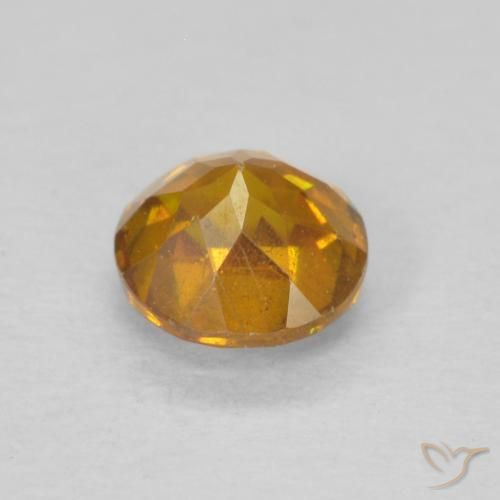 Esfalrita Dorado naranja intenso natural de 0.51 ct, Redondo, SI-I1