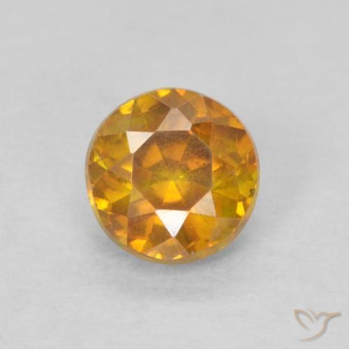 0.45ct Natural Naranja albaricoque Esfalrita, Redondo, SI-I1