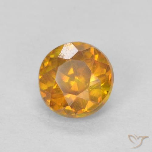Esfalrita Naranja albaricoque natural de 0.45 ct, Redondo, SI-I1