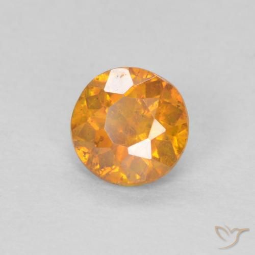 Esfalrita Naranja medio natural de 0.32 ct, Redondo, SI-I1