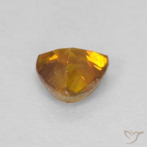 Esfalrita Naranja oscuro natural de 0.22 ct, Trillón, SI-I1