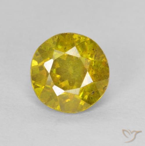 1.22ct Natural Amarillo amarronado esfalerita, Redondo, SI-I1