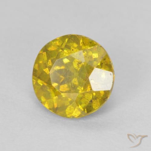 esfalerita Amarillo amarronado natural de 1.22 ct, Redondo, SI-I1