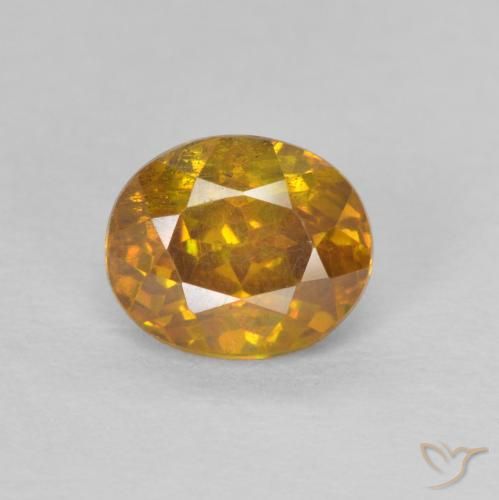 0.96ct Natural Marrón-oro esfalerita, Ovalada, SI-I1