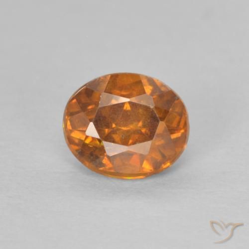 0.68ct Natural Marrón naranja esfalerita, Ovalada, SI-I1