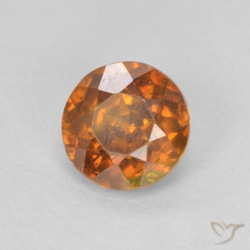 Esfalrita Naranja medio natural de 0.82 ct, Redondo, SI-I1