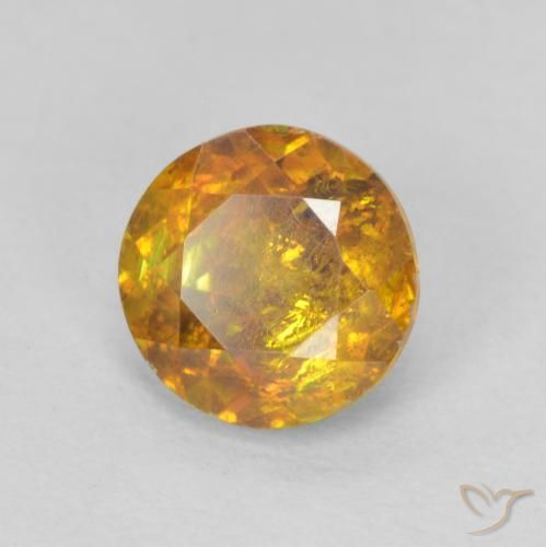 Esfalrita Marrón-oro natural de 1.24 ct, Redondo, SI-I1
