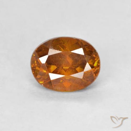 0.64ct Natural Naranja oscuro esfalerita, Ovalada, SI-I1