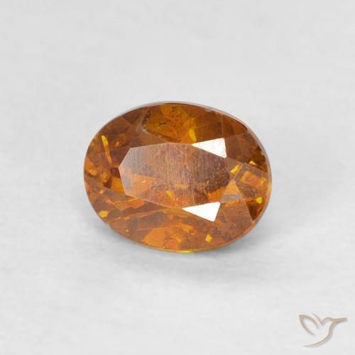 Esfalrita Naranja oscuro natural de 0.64 ct, Ovalada, SI-I1