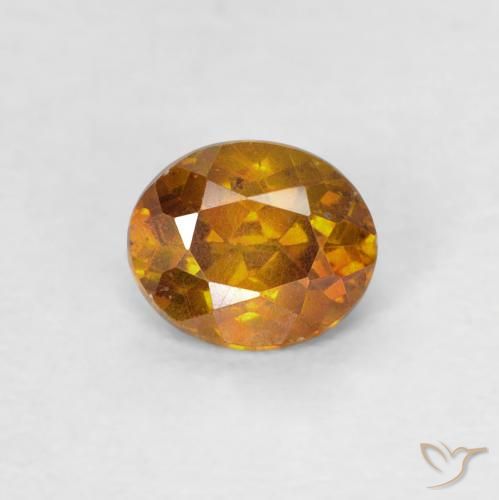 0.40ct Natural Marrón-oro esfalerita, Ovalada, SI-I1
